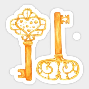 gold keys Sticker